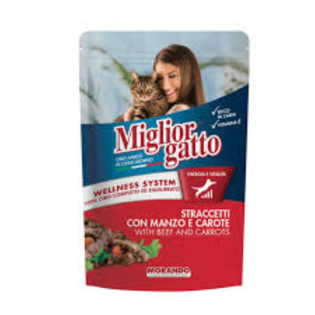 MIGLIORGATTO CAT POUCH W BEEF N CARROTS 100G
